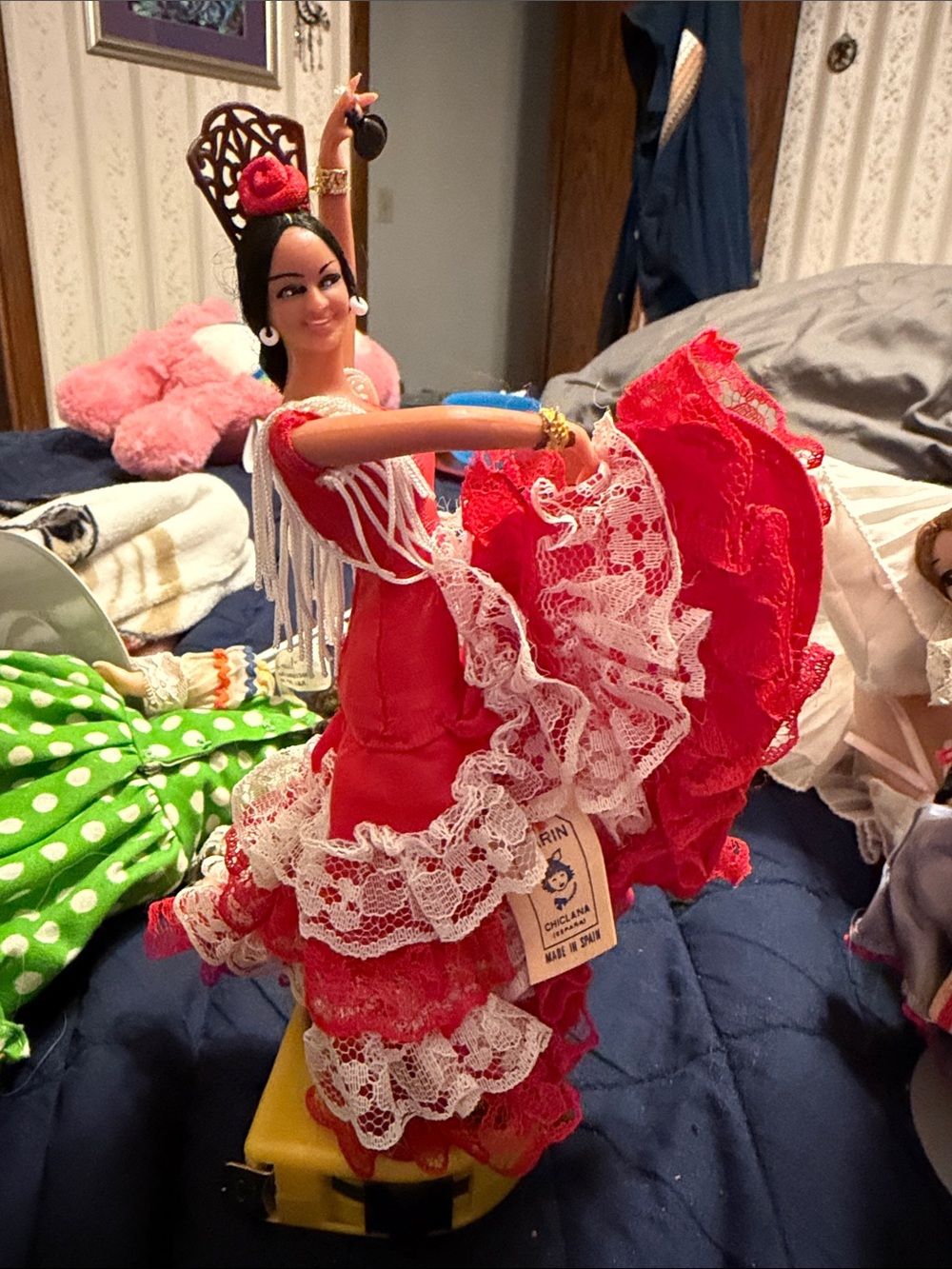 Vintage Spanish Marin Chiclana Flamenco Dancer Doll 7.5 inch tall